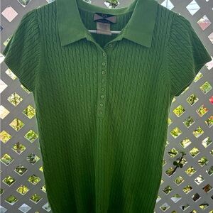 Green Cable Knit Polo Shirt🍏